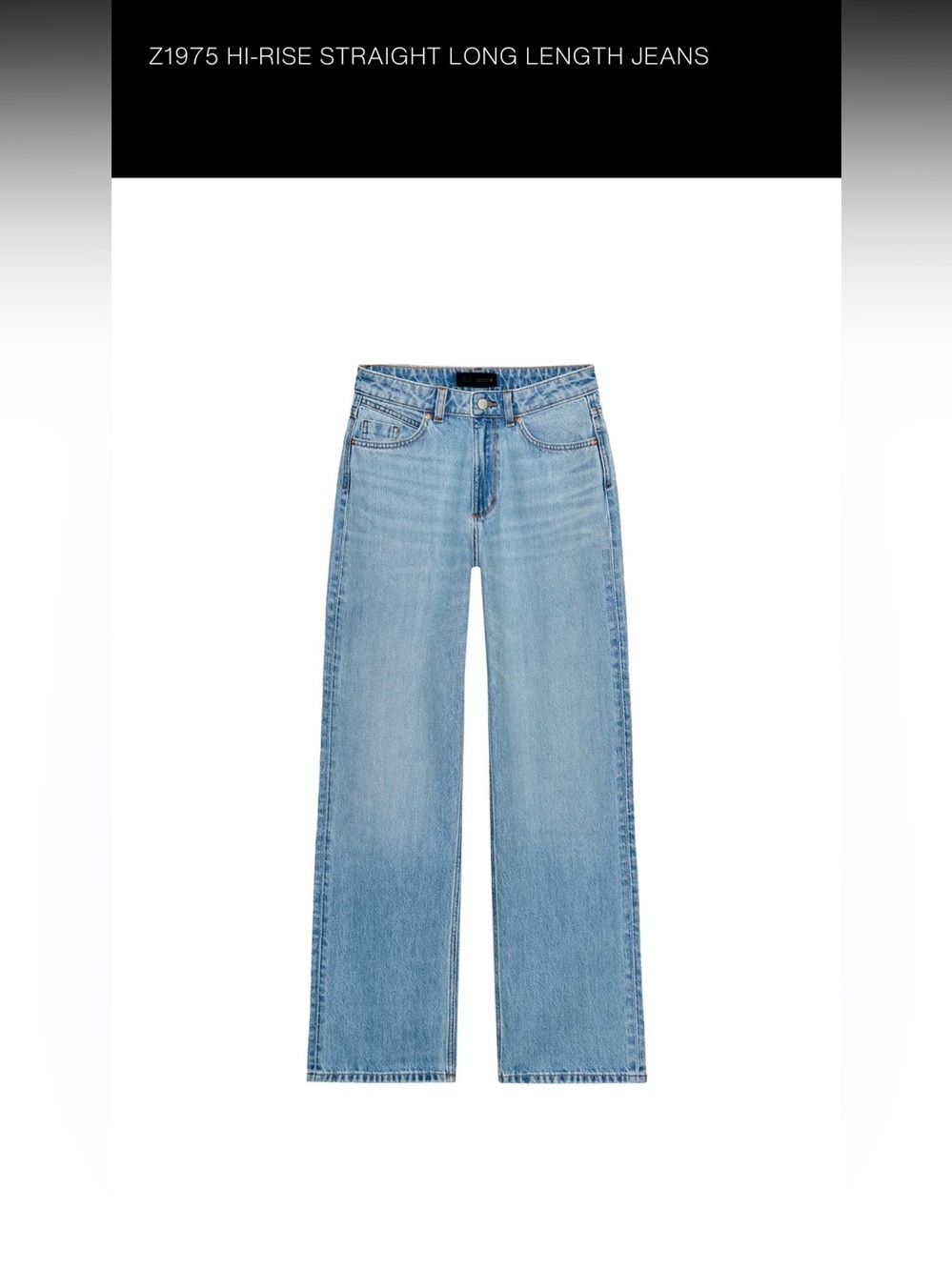 Zara Hi-Rise Straight Long Length Jeans. Size 4/27